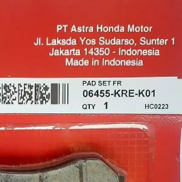 AHM Disc Pad PCX 150 ADV150 Depan 06455 KRE K01