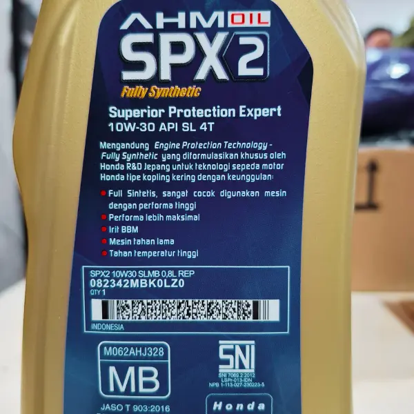 AHM SPX2 Matic 10W30 Oli Mesin Full Synthetic 0.8L