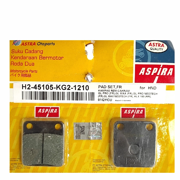 ASPIRA Disc Pad GL Pro Neotech KLX (Kotak) KG2