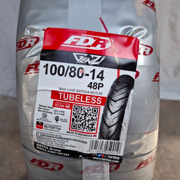 FDR Ban Tubeless 100/80-14 Genzi