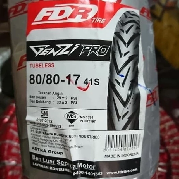 FDR Ban Tubeless 80/80-17 Genzi Pro
