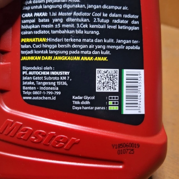 MASTER Air Radiator Coolant 1L (Hijau)