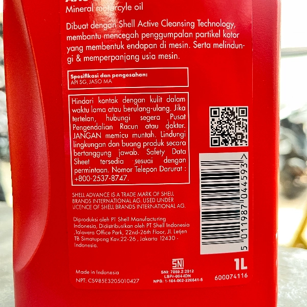 SHELL AX3 20W50 Oli Sport 1L