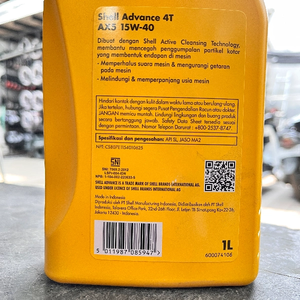 SHELL AX5 15W40 Oli Sport 1L
