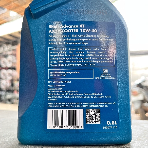 SHELL AX7 10W40 Oli Motor Matic 0.8L