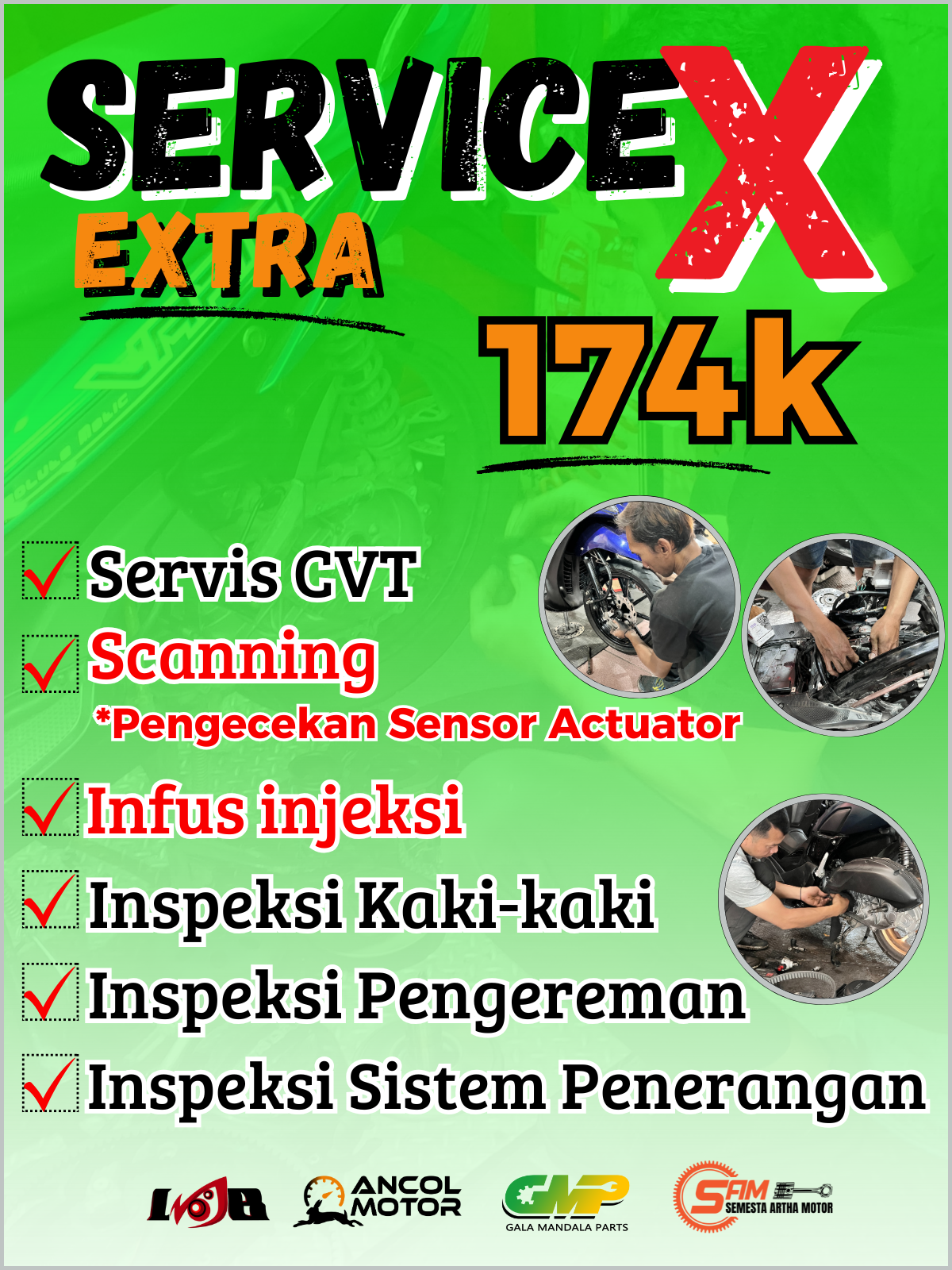 Setiap pembelian paket "Servis EXTRA" akan medapatkan bonus voucer belanja Rp. 40.000