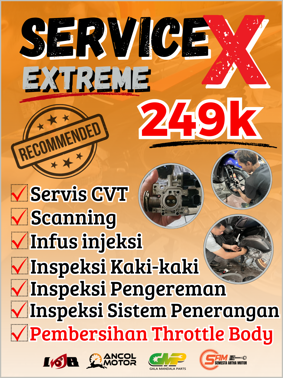 Setiap pembelian paket "Servis EXTREME" akan medapatkan bonus voucer belanja Rp. 60.000