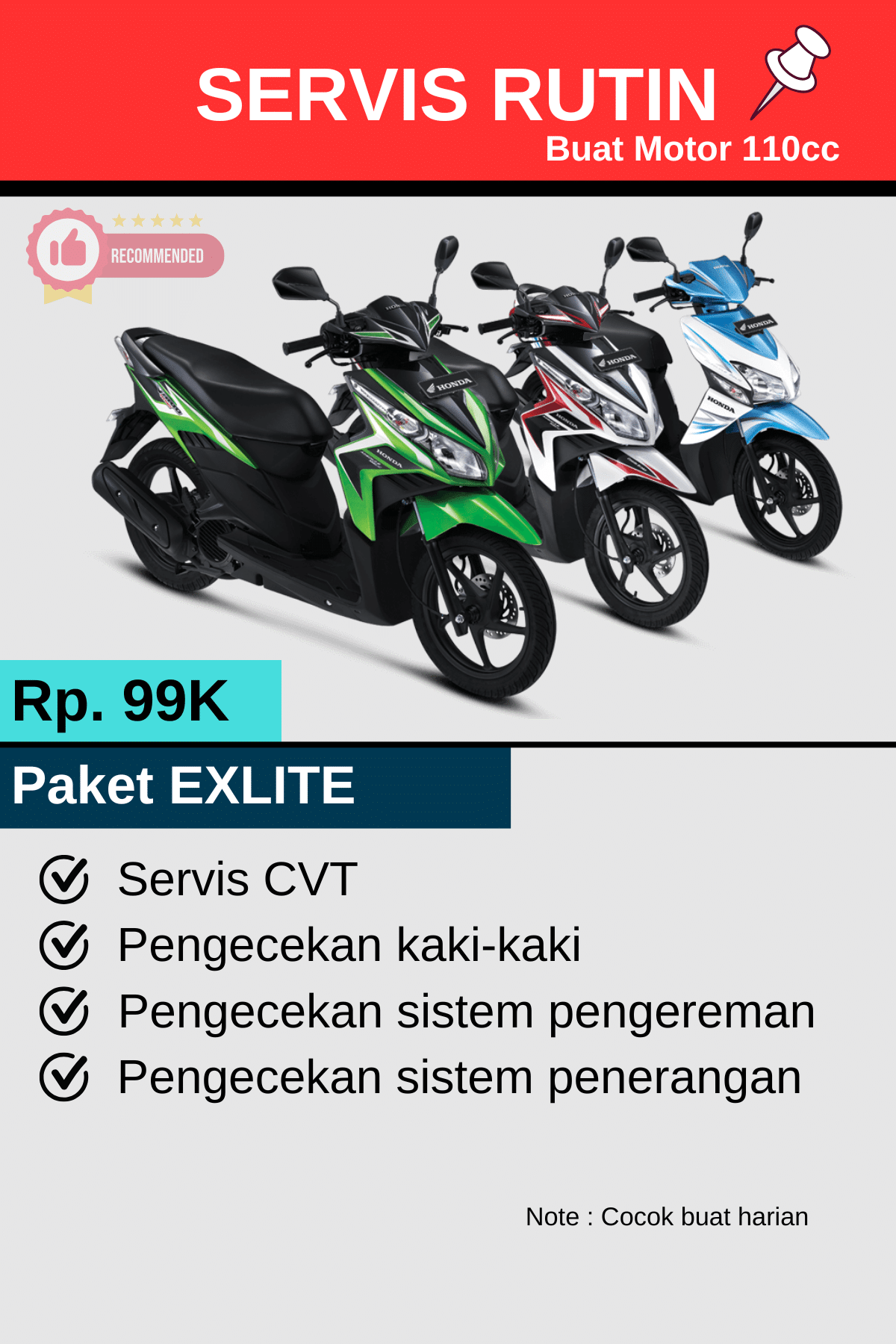 Paket Servis EXLITE (Servis Rutin)