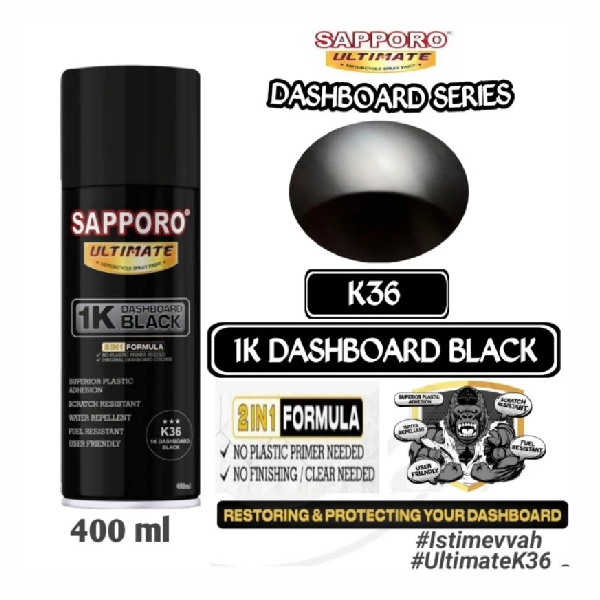 SAPPORO Ultimate Dashboard Black K36 400ml - Image 2