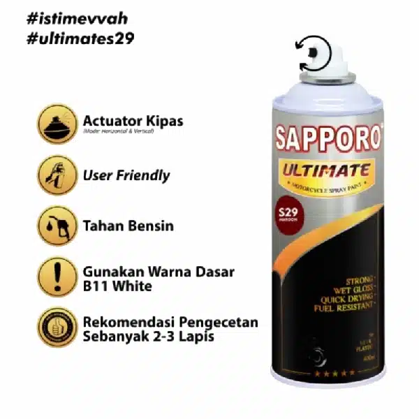 SAPPORO Ultimate Maroon S29 400ml - Image 3