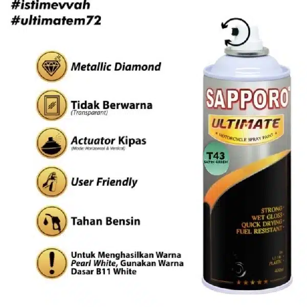 SAPPORO Ultimate Satin Green T43 400ml - Image 3