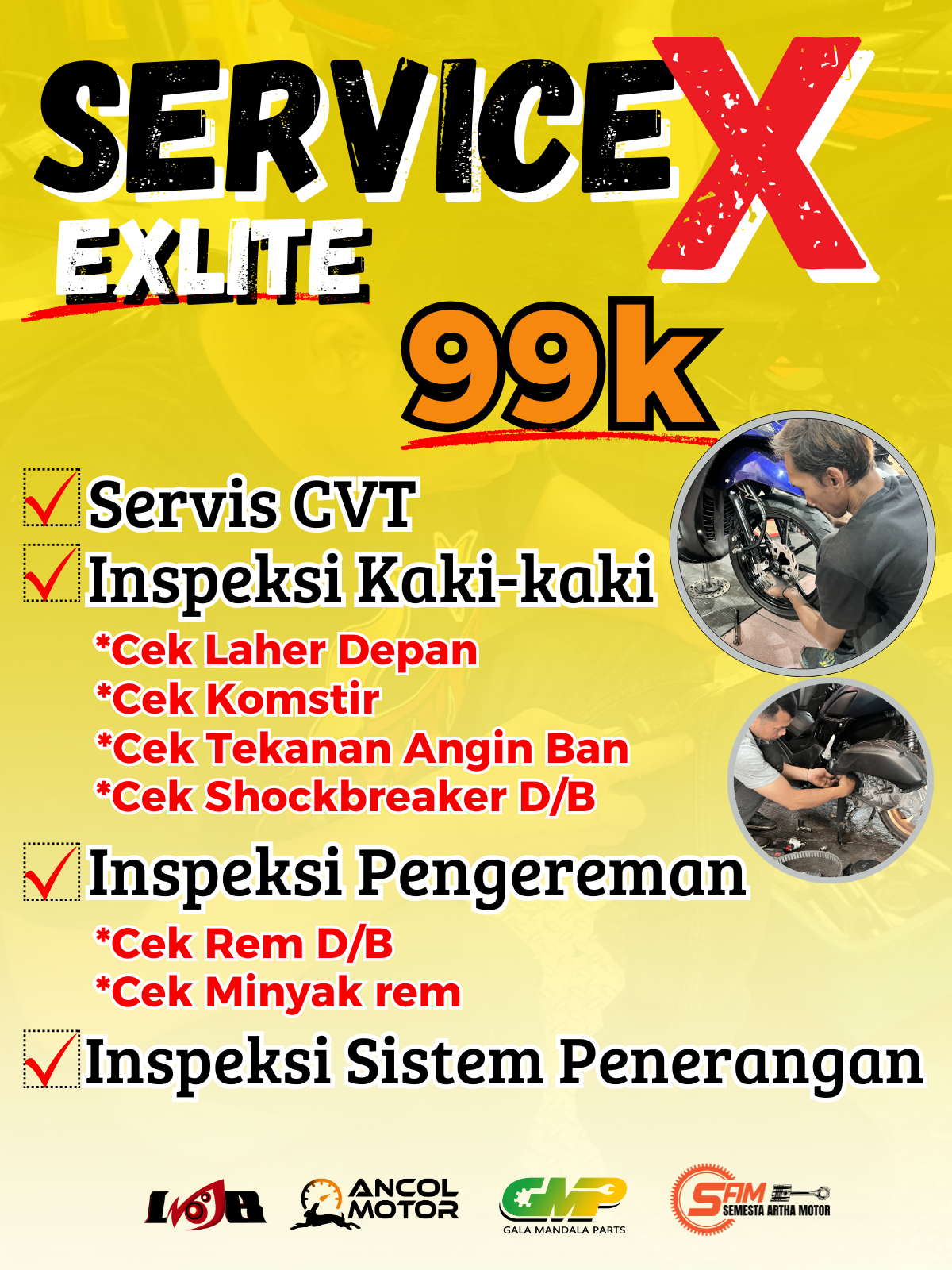 Setiap pembelian paket "Servis EXLITE" akan medapatkan bonus voucer belanja Rp. 20.000